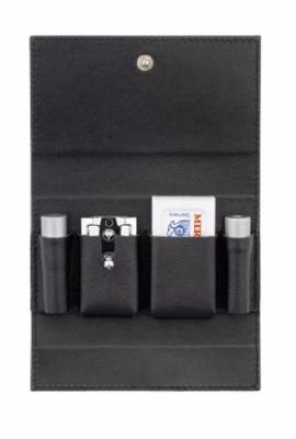 Trousse de rasage - format voyage - cuir noir